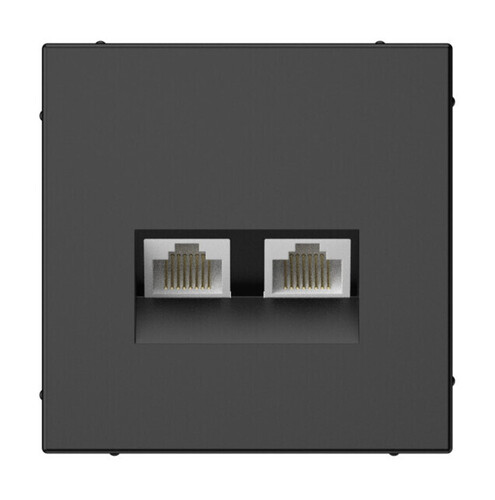 Systeme Electric ArtGallery Базальт Розетка двойная компьютерная RJ45+RJ45, кат. 5е, механизм
