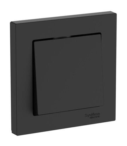 Выключатель 1-клавишный Systeme Electric ATLASDESIGN, скрытый монтаж, быстрозажимные клеммы, карбон