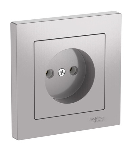 Systeme Electric AtlasDesign Алюминий Розетка без заземления, 16А, в сборе, быстрозажим. клем.