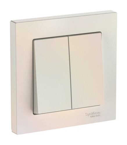 Systeme Electric AtlasDesign Жемчуг Выключатель 2-клавишный, сх.5, 10АХ, в сборе, быстрозажим. клем.
