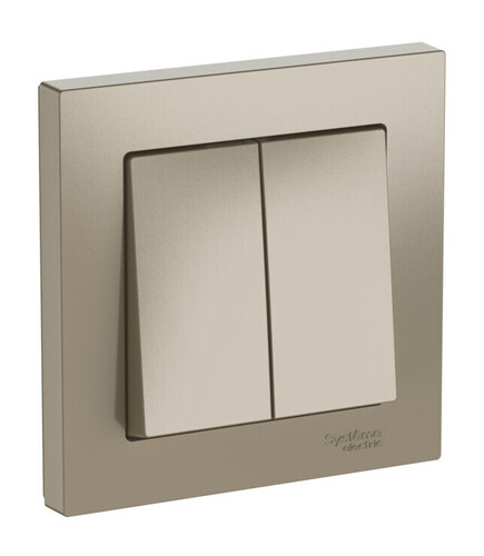 Systeme Electric AtlasDesign Шампань Выключатель 2-клавишный, сх.5, 10АХ, в сборе, быстрозажим. клем.