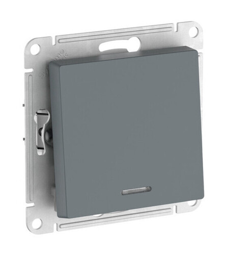 Systeme Electric AtlasDesign Грифель Выключатель 1-клавишный с подсвет.,сх.1а, 10АХ, мех., быстрозажим. клем.