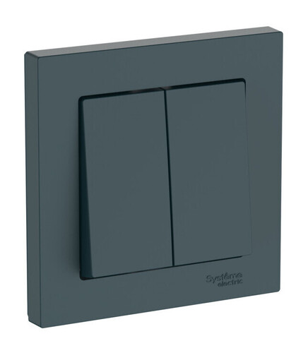 Systeme Electric AtlasDesign Изумруд Выключатель 2-клавишный, сх.6, 10АХ, в сборе, быстрозажим. клем.