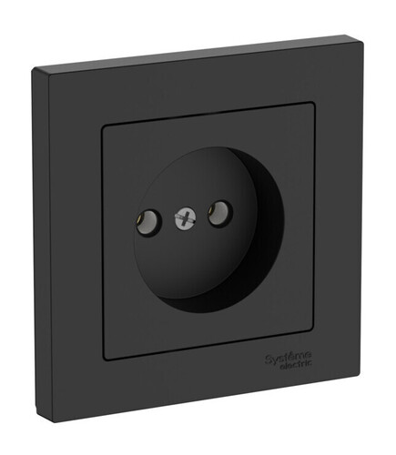 Systeme Electric AtlasDesign Карбон Розетка без заземления, 16А, в сборе, быстрозажим. клем.