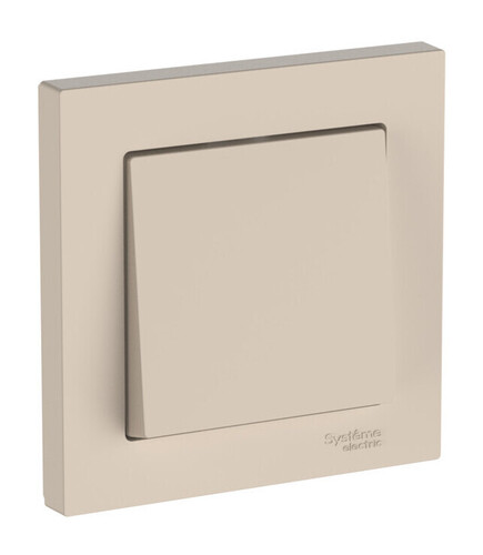 Systeme Electric AtlasDesign Песочный Выключатель 1-клавишный, сх.1, 10АХ, в сборе, быстрозажим. клем.