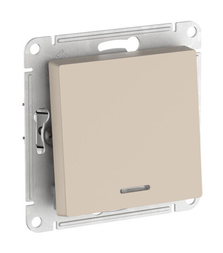 Systeme Electric AtlasDesign Песочный Переключатель 1-кл с подсветкой, сх.6а, 10АХ, мех., быстрозажим. клем.