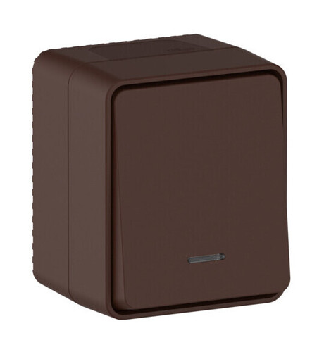 Systeme Electric Atlas Design Profi54 Наруж Коричневый Выключатель 1-клавишный с подсветкой 10 АХ