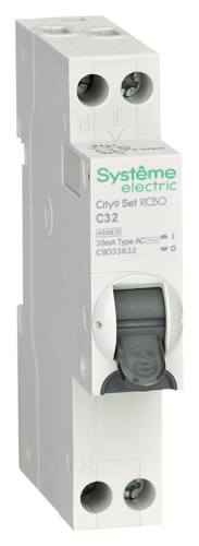Systeme Electric City9 АВДТ 1П+Н C32 4500A 30мА AC 18мм