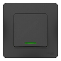 Переключатель 1-клавишный Systeme Electric BLANCA с подсветкой, скрытый монтаж, антрацит, BLNVS010616