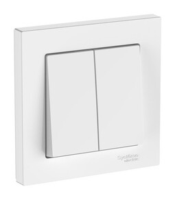 Systeme Electric AtlasDesign Белый Выключатель 2-клавишный, сх.5, 10АХ, в сборе, быстрозажим. клем.