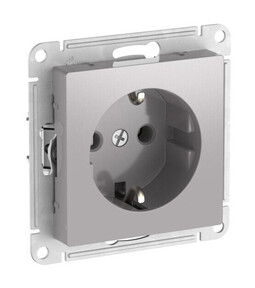Systeme Electric AtlasDesign Алюминий Розетка с заземлением, 16А, мех., быстрозажим. клем.