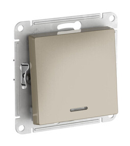 Systeme Electric AtlasDesign Шампань Выключатель 1-клавишный с подсвет.,сх.1а, 10АХ,мех., быстрозажим. клем.