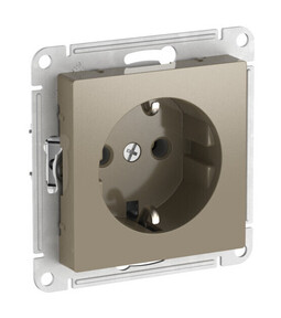 Systeme Electric AtlasDesign Шампань Розетка с заземлением, 16А, мех., быстрозажим. клем.