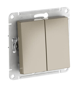 Systeme Electric AtlasDesign Шампань Переключатель 2-клавишный, сх.6/2, 10АХ, мех., быстрозажим. клем.
