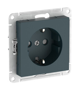 Systeme Electric AtlasDesign Изумруд Розетка с заземлением со шторками, 16А, мех., быстрозажим. клем.