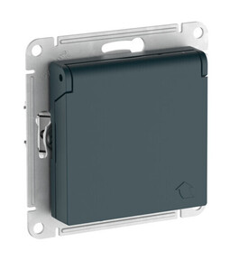 Systeme Electric AtlasDesign Изумруд Розетка с заземл. со шторк. с крышкой, 16А, IP20, мех., быстрозажим. клем.