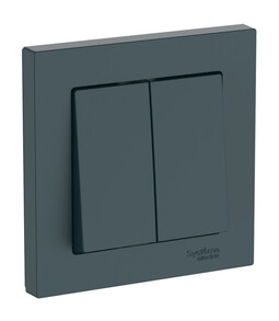 Systeme Electric AtlasDesign Изумруд Выключатель 2-клавишный, сх.6, 10АХ, в сборе, быстрозажим. клем.
