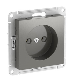Systeme Electric AtlasDesign Сталь Розетка без заземления без шторок, 16А, мех., быстрозажим. клем.