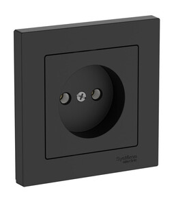 Systeme Electric AtlasDesign Карбон Розетка без заземления, 16А, в сборе, быстрозажим. клем.
