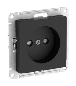 Systeme Electric AtlasDesign Карбон Розетка без заземления со шторками, 16А, мех., быстрозажим. клем.