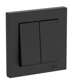 Systeme Electric AtlasDesign Карбон Выключатель 2-клавишный, сх.5, 10АХ, в сборе, быстрозажим. клем.
