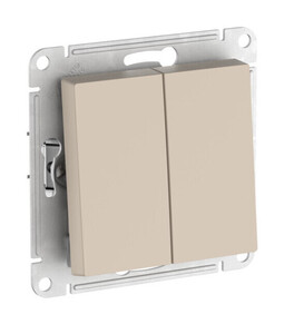 Systeme Electric AtlasDesign Песочный Выключатель 2-клавишный, сх.5, 10АХ, мех., быстрозажим. клем.