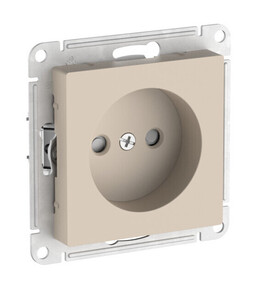 Systeme Electric AtlasDesign Песочный Розетка без заземления со шторками, 16А, мех., быстрозажим. клем.