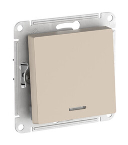 Systeme Electric AtlasDesign Песочный Переключатель 1-кл с подсветкой, сх.6а, 10АХ, мех., быстрозажим. клем.