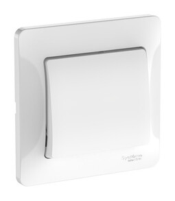 Systeme Electric Glossa Белый Выключатель 1-клавишный, сх.1, 10АХ, в сборе, быстрозажим. клем.