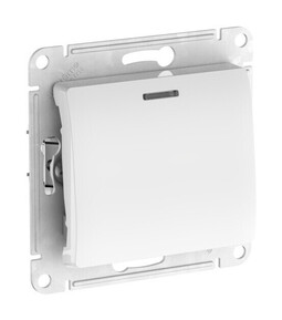 Systeme Electric Glossa Белый Переключатель 1-клавишный с подсвет., сх.6а, 10АХ, мех., быстрозажим. клем.