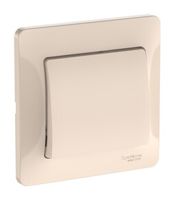 Systeme Electric Glossa Бежевый Выключатель 1-клавишный, сх.1, 10АХ, в сборе, быстрозажим. клем.