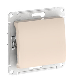 Systeme Electric Glossa Бежевый Кнопка нажимная, сх.1, 10АХ, мех., быстрозажим. клем.