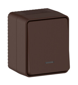 Systeme Electric Atlas Design Profi54 Наруж Коричневый Выключатель 1-клавишный с подсветкой 10 АХ