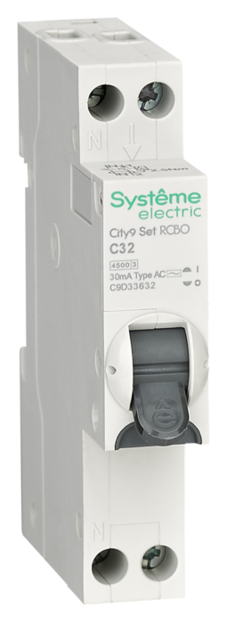 Systeme Electric City9 АВДТ 1П+Н C32 4500A 30мА AC 18мм