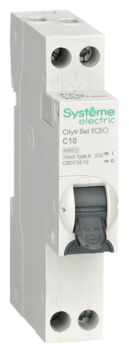 Systeme Electric City9 АВДТ 1П+Н C10 6000A 30мА A 18мм