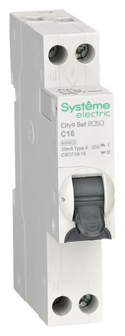 Systeme Electric City9 АВДТ 1П+Н C16 6000A 30мА A 18мм